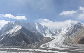 A view from Saichen glacier, where India and Pakistan both claim the area and have thousands of soldiers stationed there in Siachen.