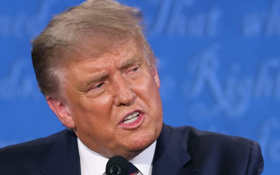 US President Donald Trump at the first presidential debate with Democrat nominee Joe Biden.