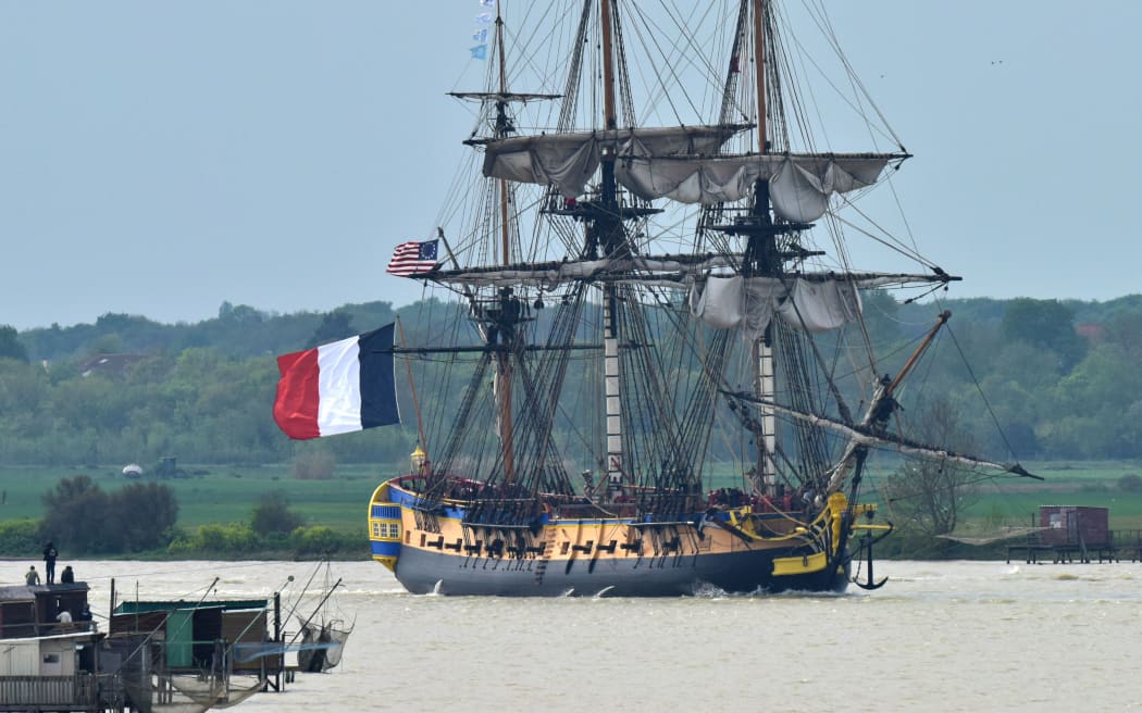 The replica of the French navy frigate L'Hermione, which played a key role in the American Revolution.