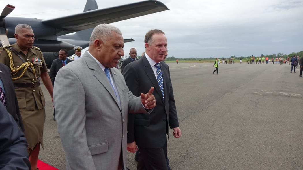 John Key and Frank Bainimarama.