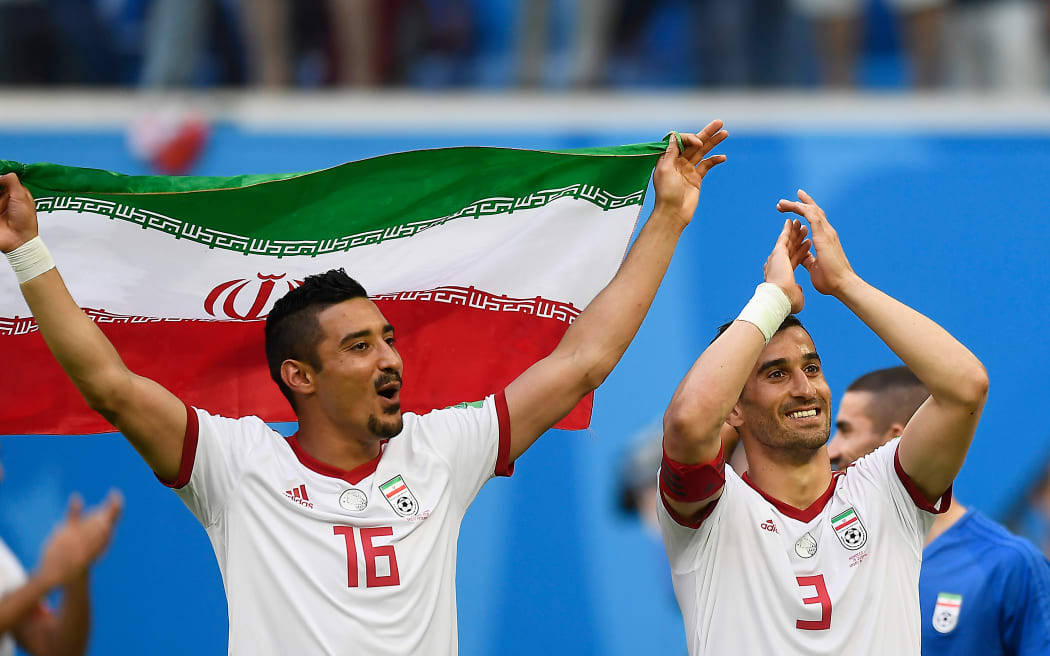 Iran players after their 2018 World Cup match against Morocco.