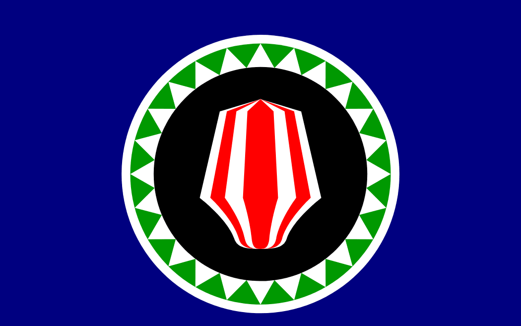 The Bougainville flag first designed by Marilyn Havini in 1975
