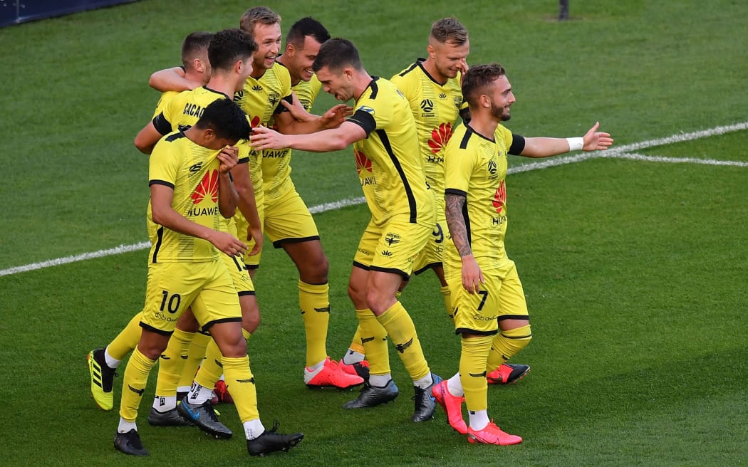 The Phoenix celebrate a goal.