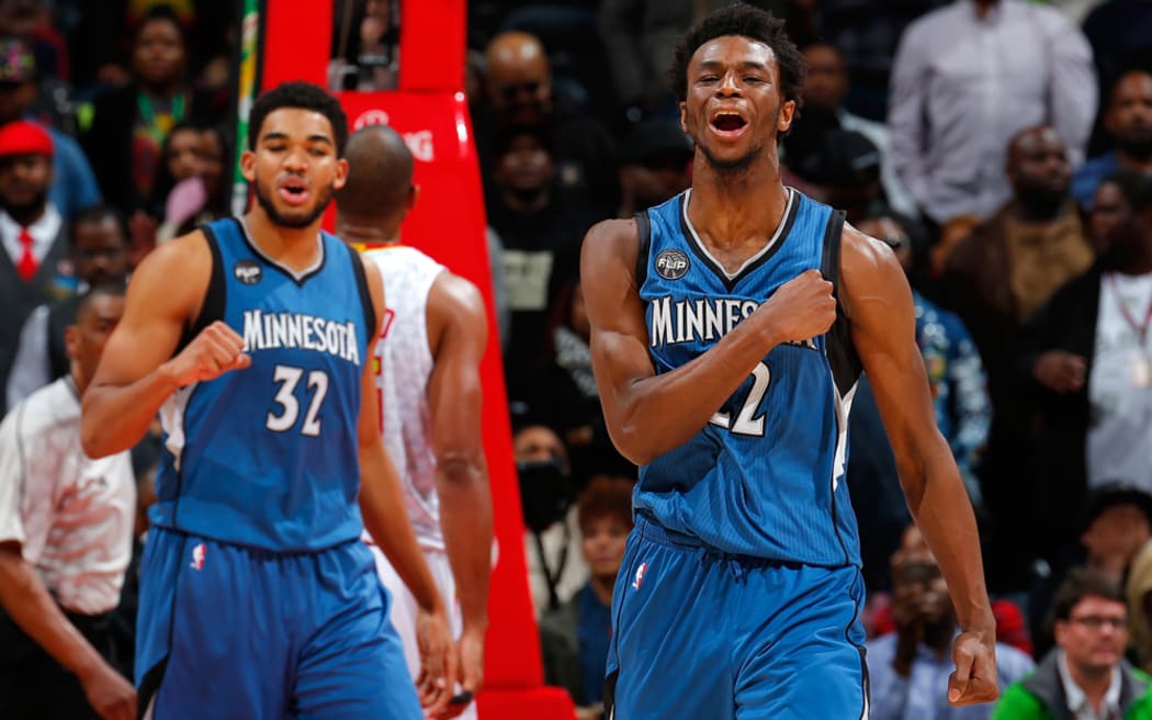 Karl Anthony-Towns and Andrew Wiggins.
