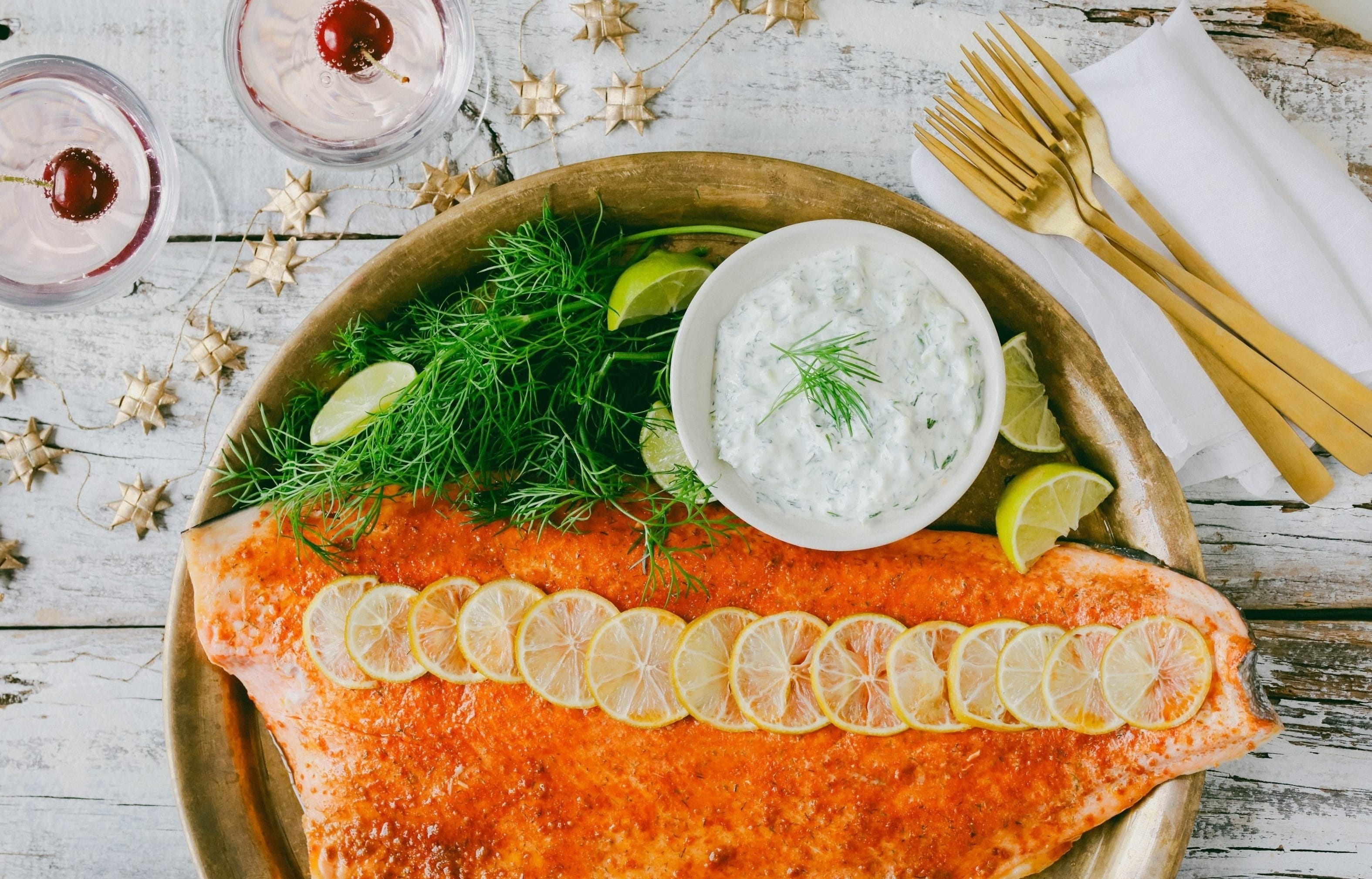 Spicy Salmon with yogurt, dill and cucumber by Lauraine Jacobs
