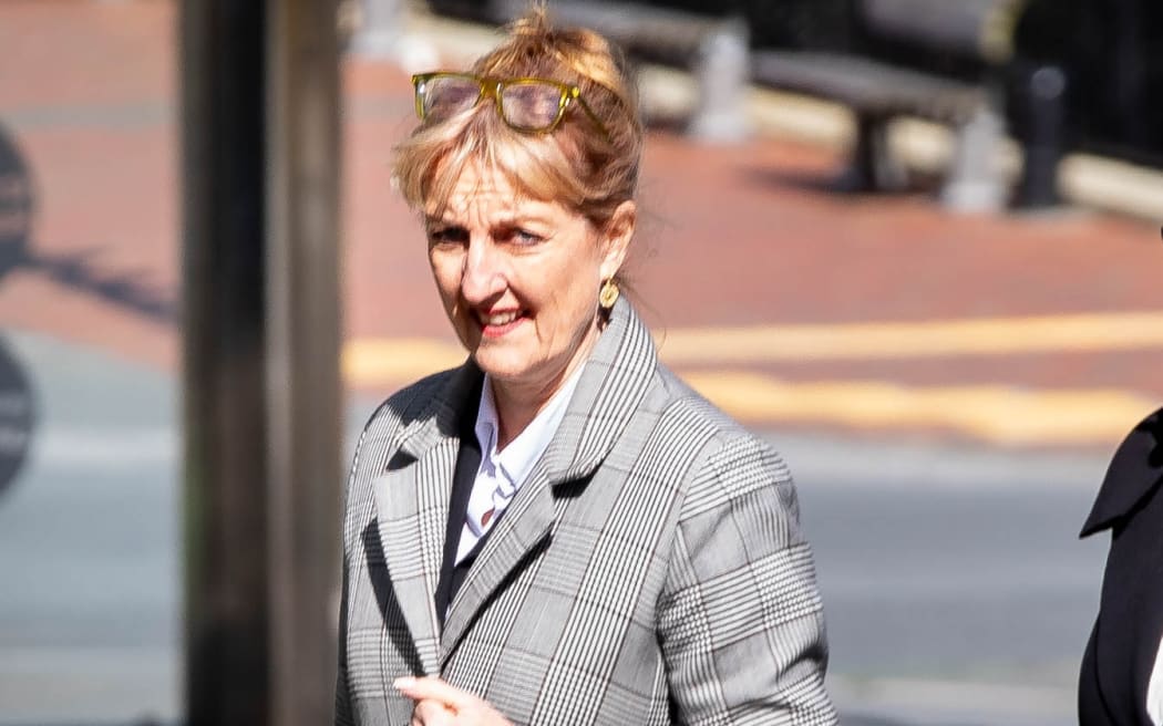 Lawyer Linda Clark, left, arrives at the High Court at Wellington on 11 Sepetmber 2025.