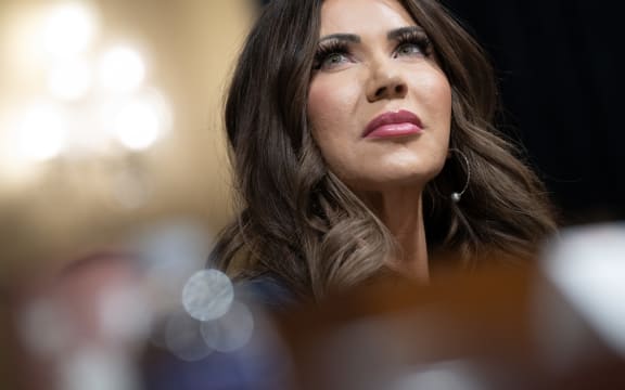 US Secretary of Homeland Security Kristi Noem looks on as she testifies during a House Homeland Security Committee hearing titled "Worldwide Threats to the Homeland" on Capitol Hill in Washington, DC, on December 11, 2025. Noem said Thursday that the US seizure of an oil tanker the day before targeted Venezuelan leader Nicolas Maduro's "regime," which she accused of trafficking drugs to the United States. (Photo by SAUL LOEB / AFP)
