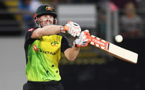 David Warner batting.
