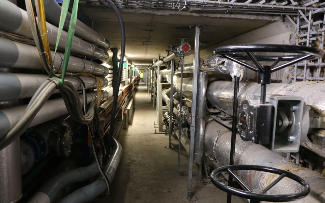 The pipes run under Tuam Street to deliver the steam across to Christchurch Hospital.