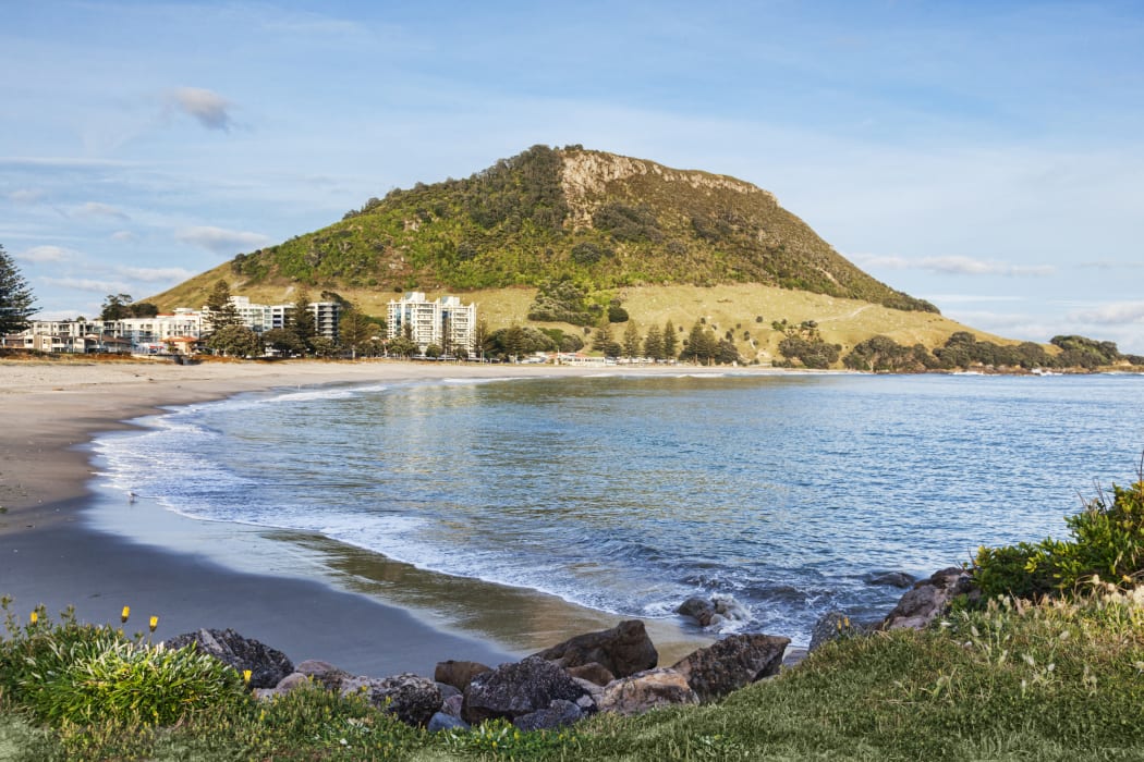 Mount Maunganui, Bay of Plenty, New Zealand. Focus on foreground.