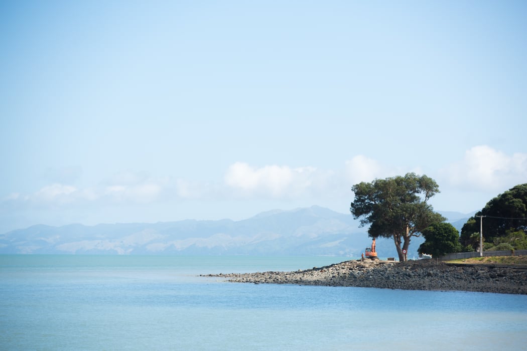 Roadworks on the Thames Coromandel Road after flooding in 2018