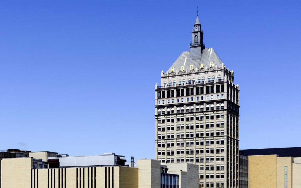 The headquarters for the Eastman Kodak corporation are pictured in Rochester, New York.
Mandatory Credit:	James Leynse/Corbis/Getty Images via CNN Newsource
