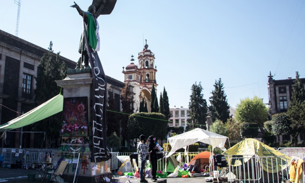 A woman takes part during a protest to demand decriminalization of abortion is State of Mexico. in front of the Justice palace on March 23 2021 Toluca, Mexico.