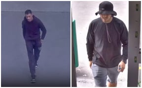 Police want to identify and speak to the two men in these photos.