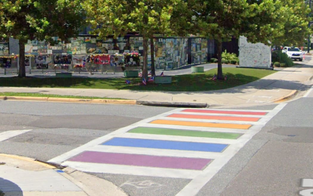 The rainbow crosswalk near Orlando's Pulse Nightclub was removed by the state.