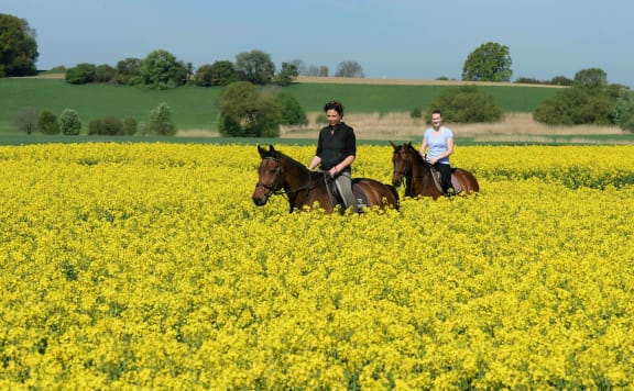 Riders in southern Germany on 25 April.