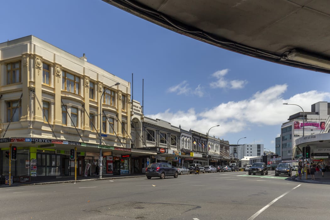 Auckland, New Zealand -January 04, 2019: People at Karangahape (K) Road on a sunny day over Auckland, New Zealand.