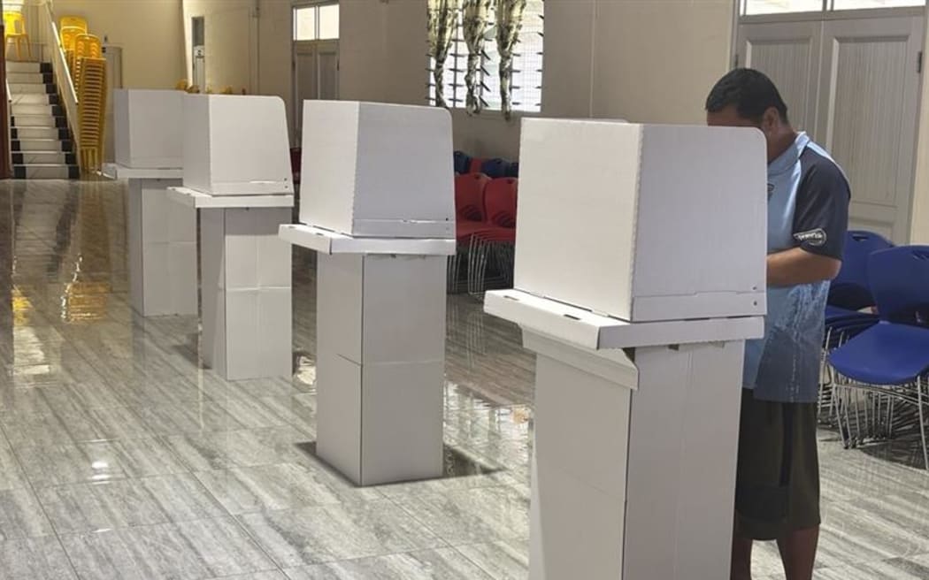 Longolongo polling station, Tongatapu 1 constituency, Nukualofa, Tonga. 20 November 2025