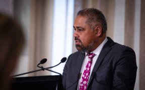 Peeni Henare speaks at the Traffic Light System announcement