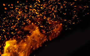 Flames with sparks (stock image)