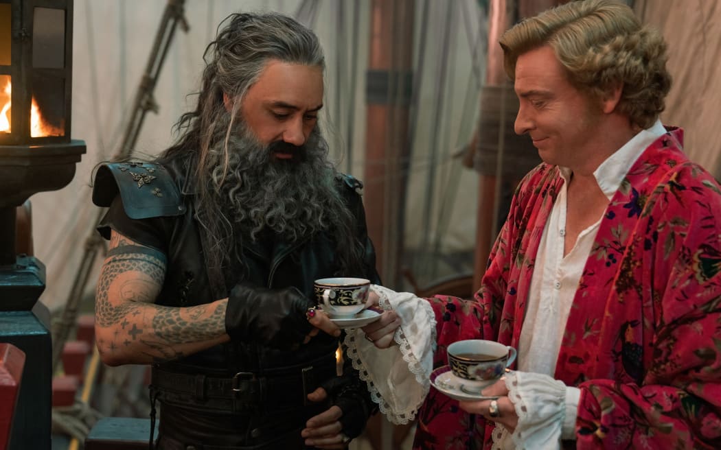 Taika Waititi as Blackbeard and Rhys Darby as Stede in Our Flag Means Death