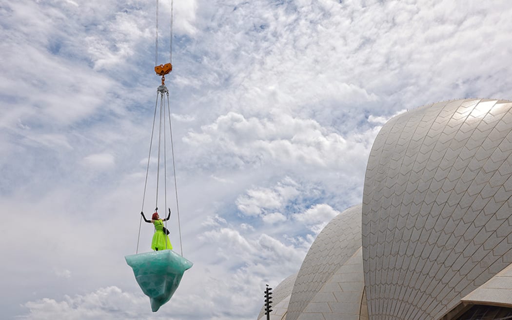 THAW, part art installation, part activism, is performed by three different characters over eight hours over Port Nelson during the 2022 Nelson Arts Festival.