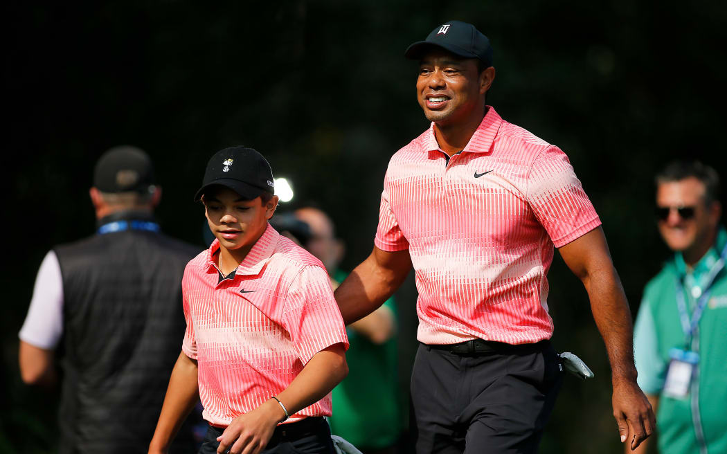 Tiger and Charlie Woods.