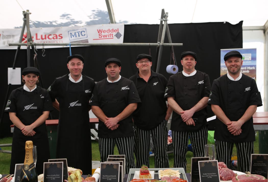The New Zealand team, from left, Abi Lane, David Timbs, Corey Winder, Bruce van der Net, Peter Martin and Phil Pirie.