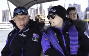 Team NZ chief executive Grant Dalton with new team patron Helen Clark.