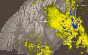 A snapshot of MetService's rain radar at 2.45pm.