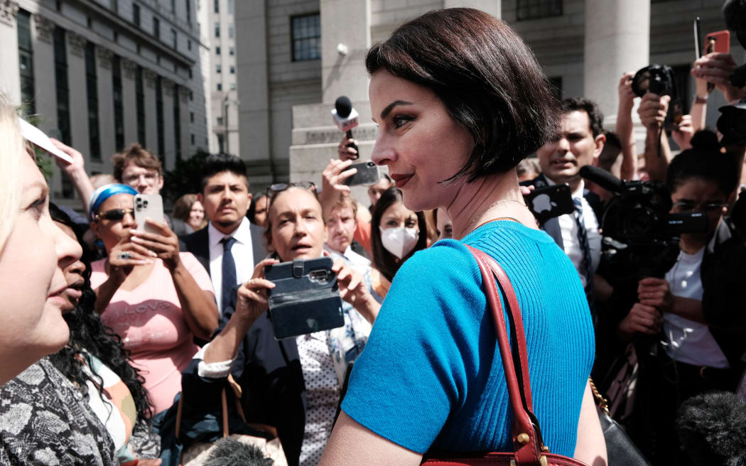 Sarah Ransome, who has accused Jeffrey Epstein of abuse, walks out of Manhattan Federal Court after the sentencing of former socialite Ghislaine Maxwell on 28 June, 2022 in New York City.