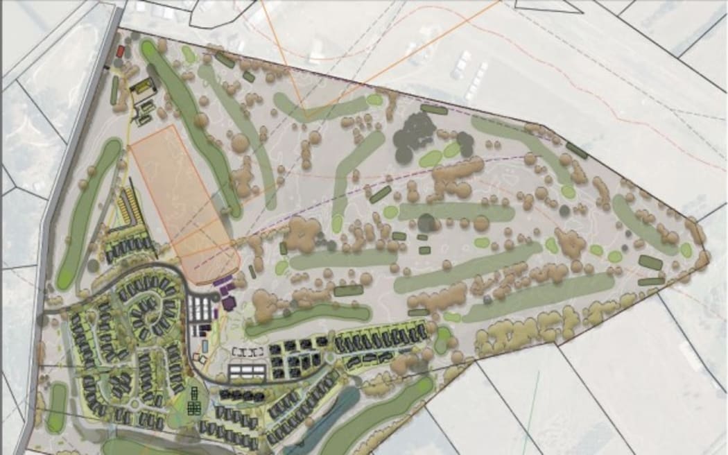 A concept image of the Heretaunga Golf and Leisure Precinct’, which includes housing and accessory development.