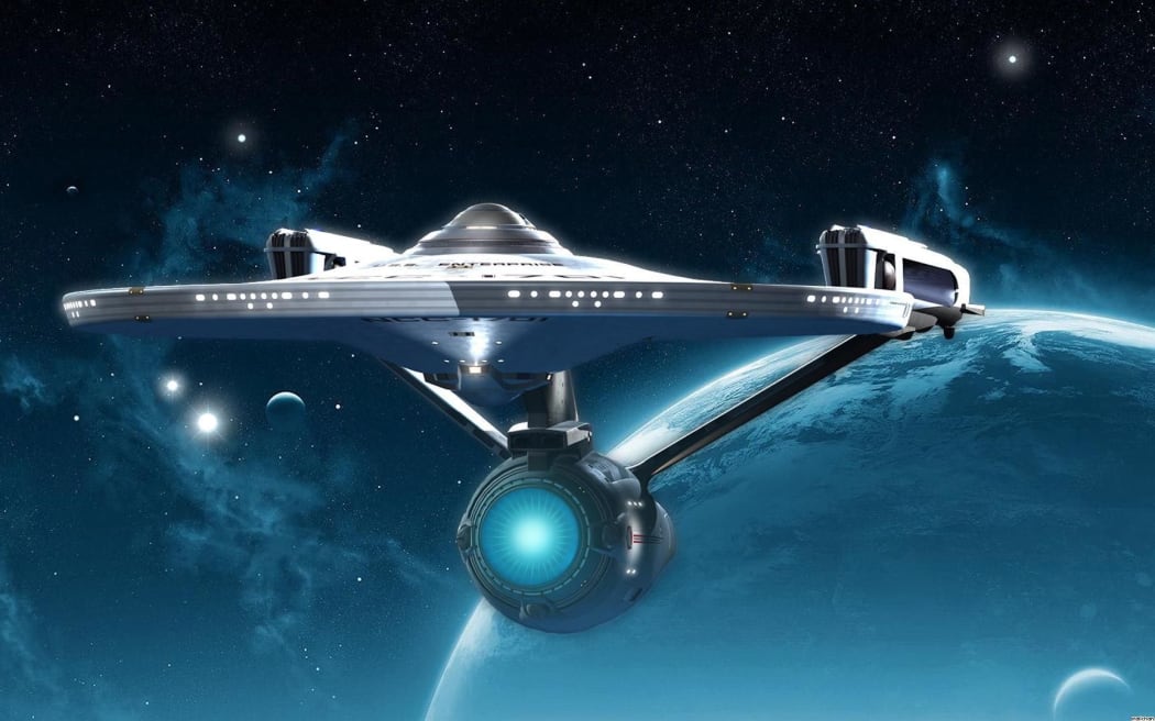 The Starship Enterprise as she appears in Star Trek Beyond