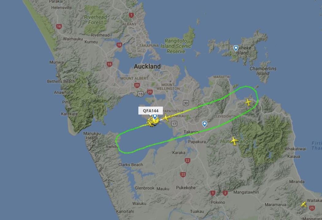 The route of flight QFA144.
