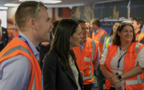 Jacinda Ardern at Westland Milk.