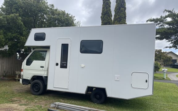 Auckland resident Feng Ming has transformed a small truck into a campervan.