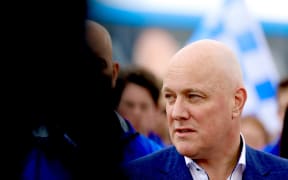 National Party leader Christopher Luxon out on the campaign trail for the 2023 election.