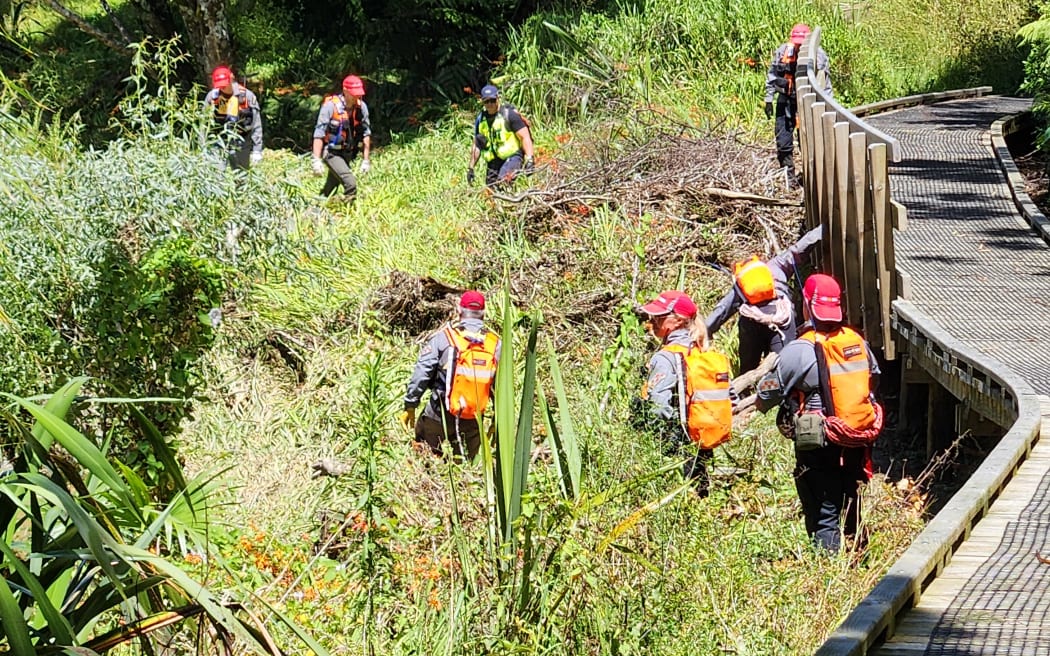 Police have spent the day looking for a 47-year-old Kiribati man who was last seen on Wednesday when he and his vehicle were washed away near Falls Road in Warkworth.