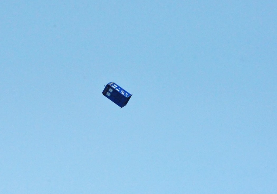 The TARDIS in flight