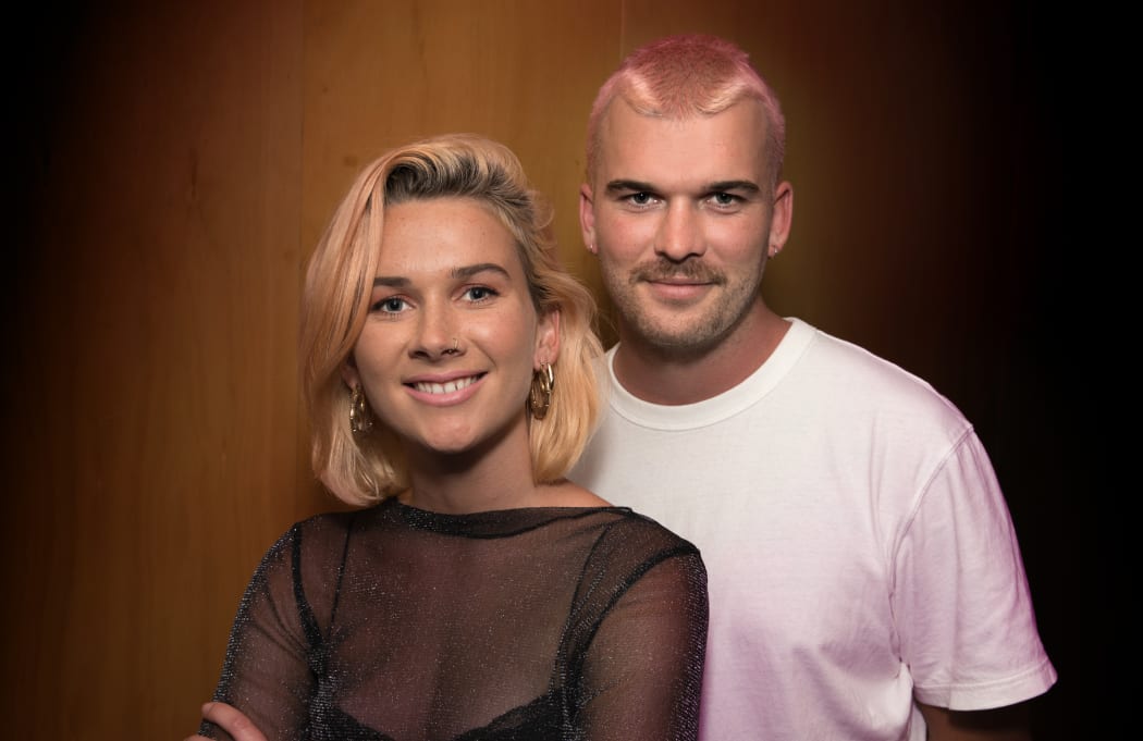 Brother and sister music duo Broods photographed at RNZ. Georgia Nott (left) and Caleb Nott (right)