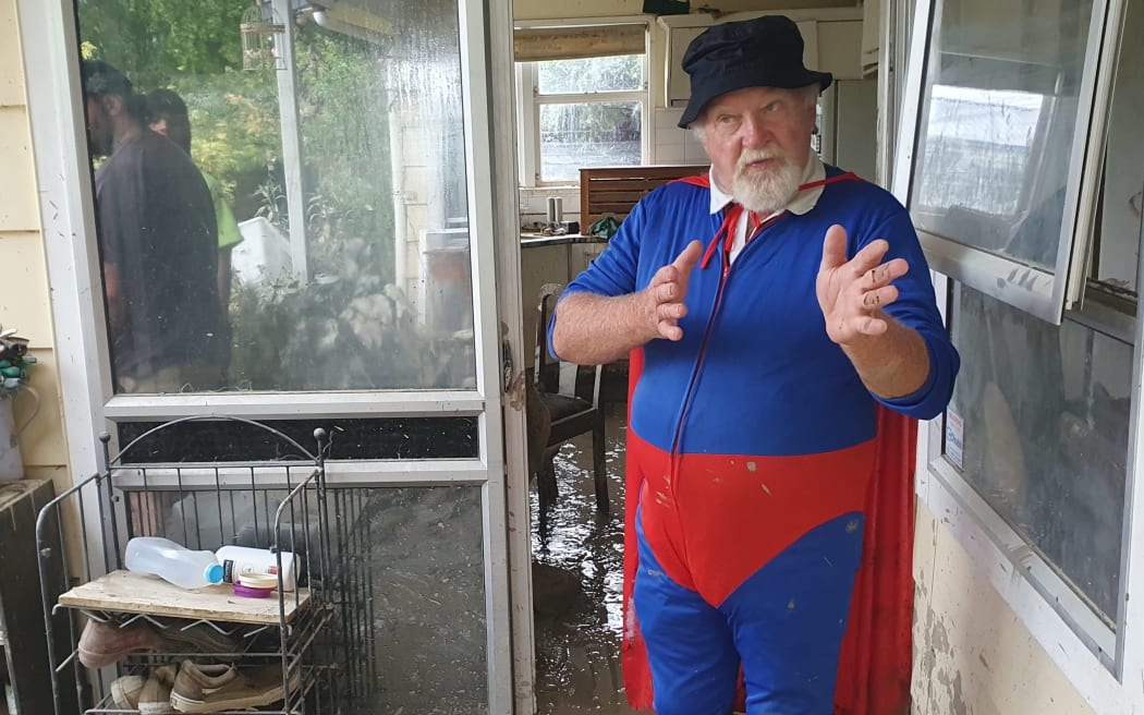 Peter 'Superman' Johnstone at his home in Pakowhai.