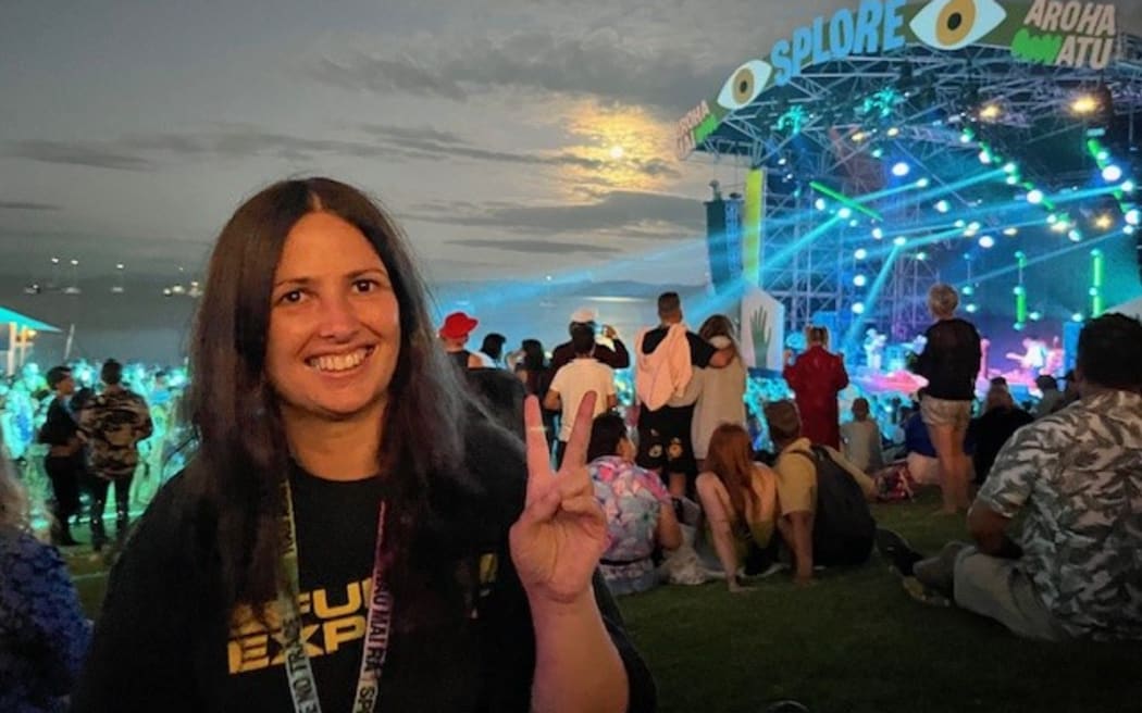 RNZ's Sigrid Yiakmis at Splore Festival