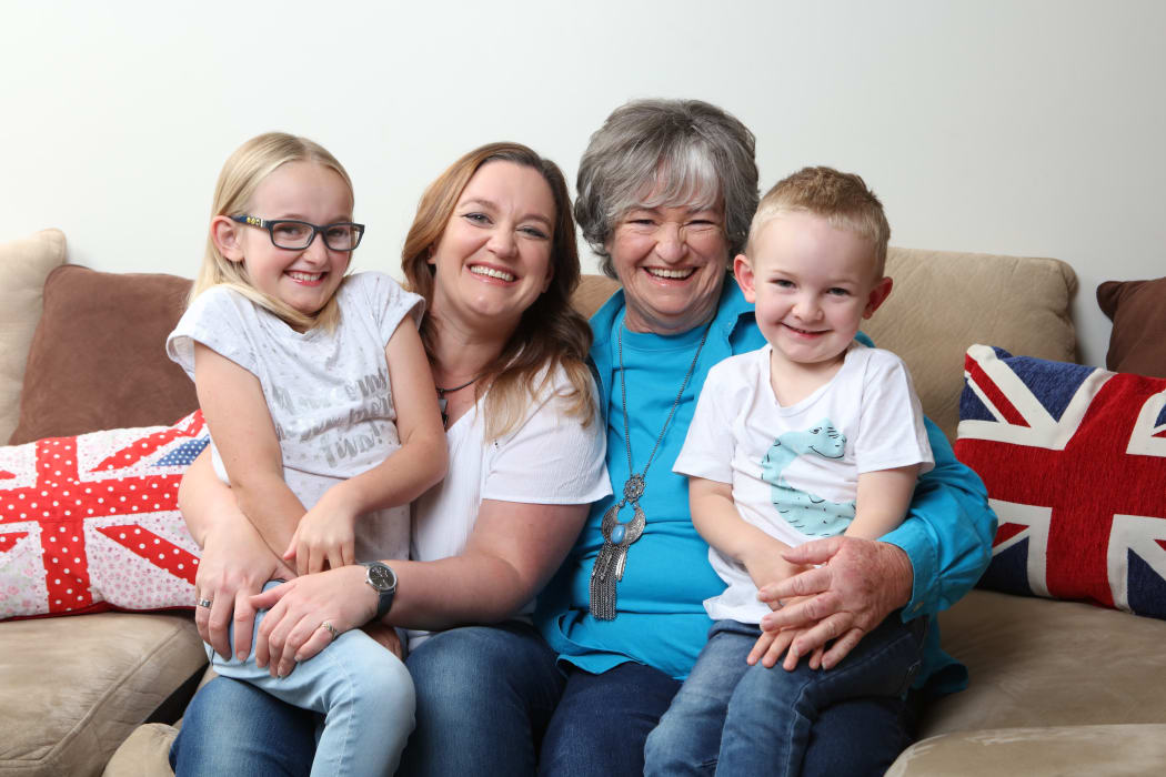 Jo Hayes and her children with her "Granny" Susan