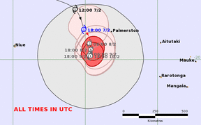Tropical Cyclone Osai track map as at 7.32am Fiji time.