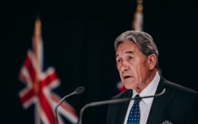 Winston Peters announcing the $12.1 billion economic relief package.