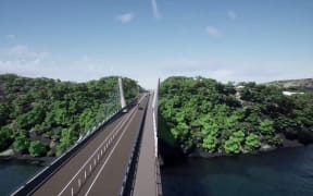 An animation of Waka Kotahi's planned O Mahurangi Penlink road connecting Whangaparaoa Peninsula.
