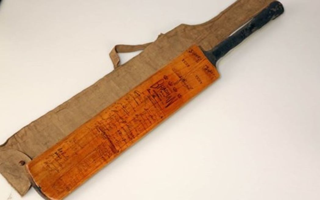 Sir Don Bradman's autograph bat.