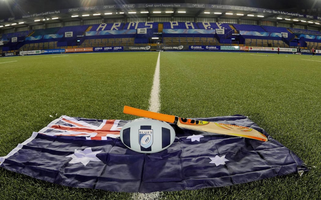 Cardiff Blues pay tribute to Australian cricketer Phil Hughes before the game.