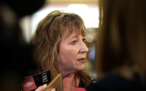 Minister for Broadcasting, Clare Curran answers questions from journalists