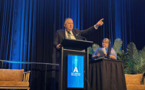 Oceans and Fisheries Minister Shane Jones at the Aquaculture NZ conference in Nelson.